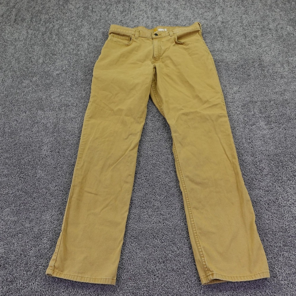 Carhartt Rugged Flex Pants Mens 34x34 Tan Relaxed Fit Work Trousers